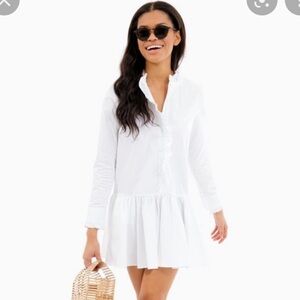Tuckernuck Sugar Lips White Ruffle Hem Dress